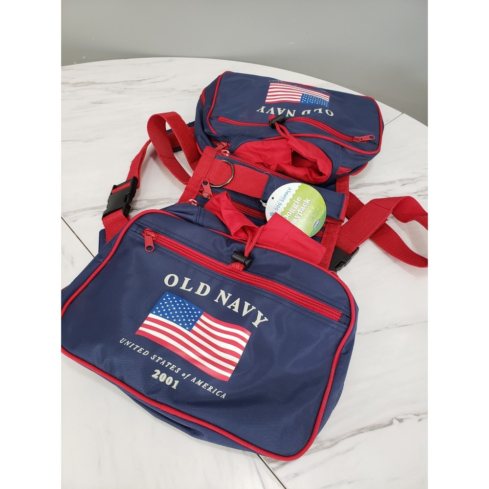 NWT Old Navy Doggie Daypack Travel Hiking Dog Backpack‎ Harness Saddle Bags y2k
